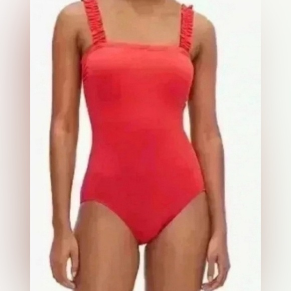 kate spade Other - Kate Spade Cabana One Piece Swimsuit with Ruffle Straps in Cherry Red color